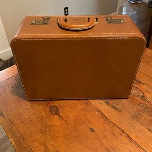 Vintage Trip-Made NY 50s Leather Hardback Suitcase
